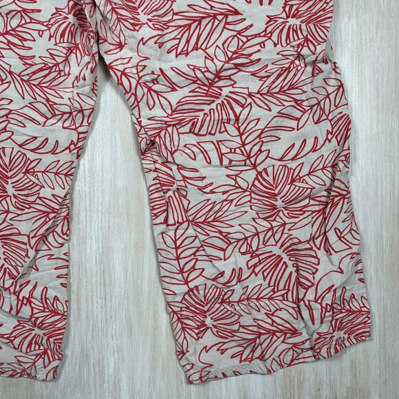 Lane Bryant Drawstring Linen Tropical Leaf Print Resort Wide Leg Pants 18/20 - Picture 13 of 16